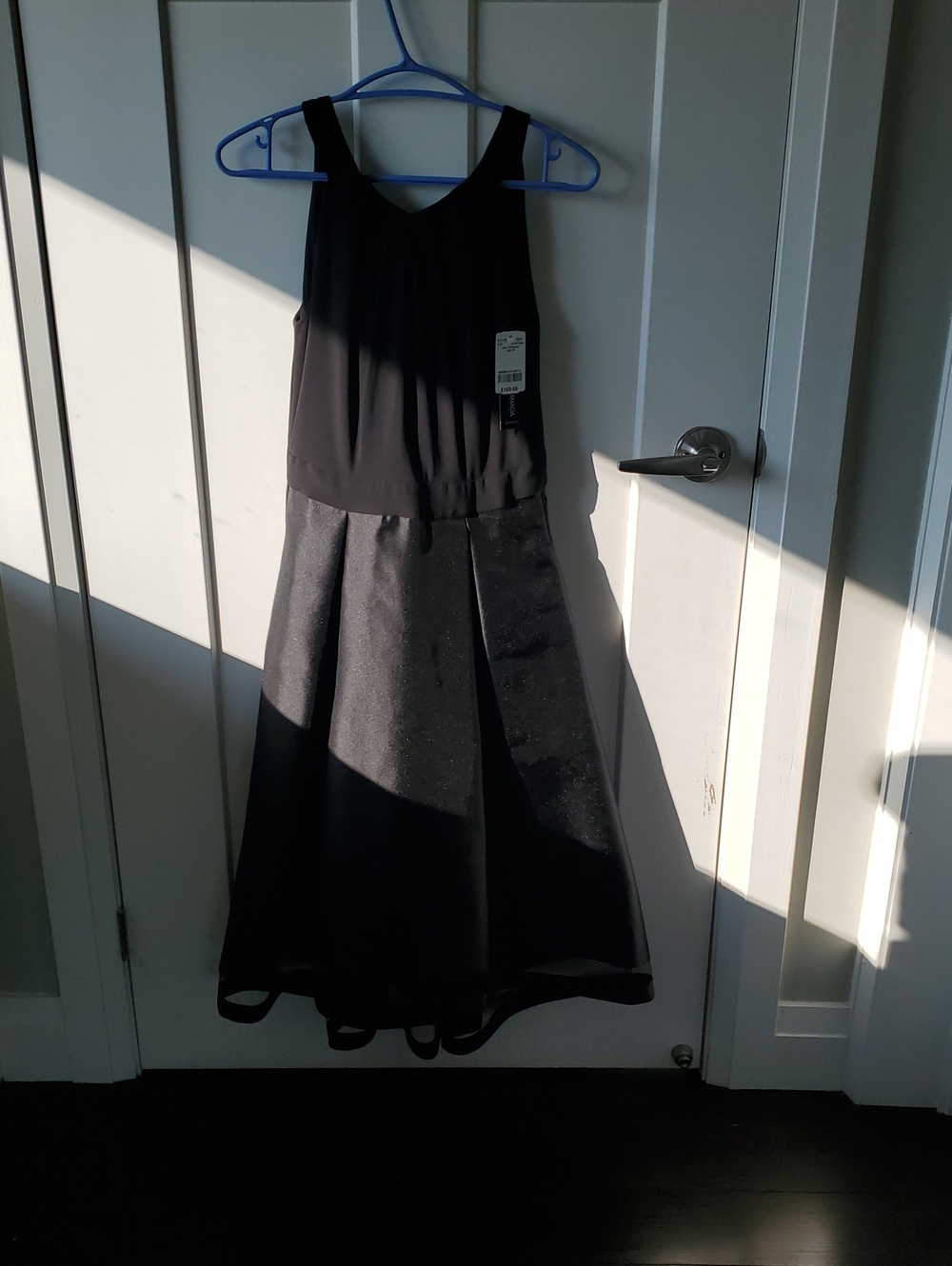 le chateau Black Midi Dress with Subtle Shimmer